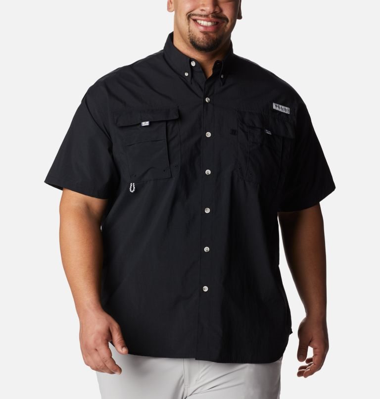 Men\'s Columbia PFG Bahama II Short Sleeve Shirts Black | Plus Size CA-T56CA